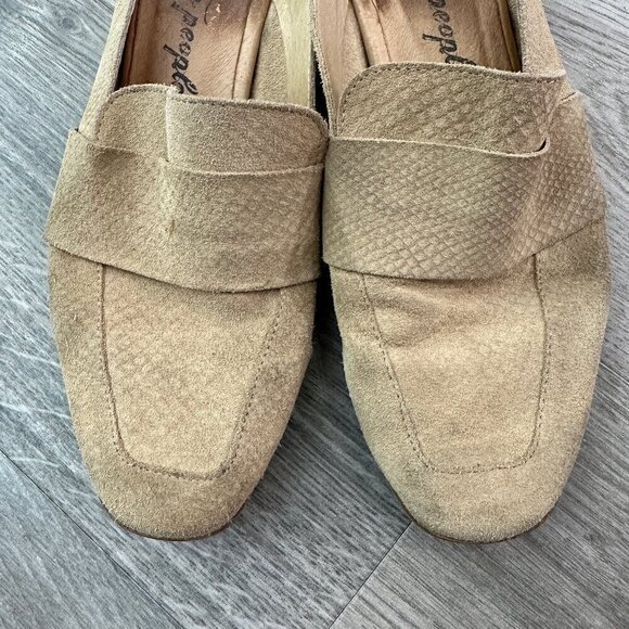 Free People Textile At Ease Loafer Nude Snake Slip On Mule Backless Shoe Size 36 - Picture 2 of 6